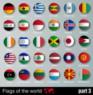 vector Flags of all countries with shadows N3