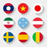 Flags of the world round buttons N6