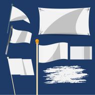 blank flag in various style - vector illustration