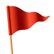 Waving red triangular flag