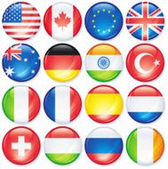 Global Flag Super Glossy Button