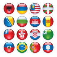 World Flag Buttons Four