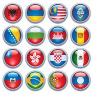 World Flag Media Buttons Four