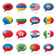 World Flag Voice Bubbles Four