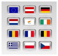 European Union Flags Series 1 3 (see links to EU map)