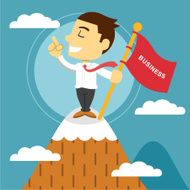Businessman won Vector flat illustration