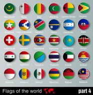 vector Flags of all countries with shadows N4