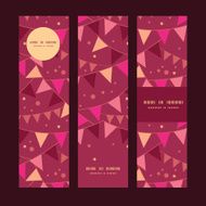 Vector christmas decorations flags vertical banners set pattern background