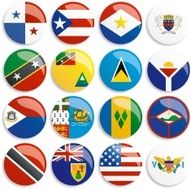 North America flags buttons N2