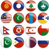 Asia flags buttons N2