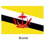 Flag of the country brunei Vector illustration