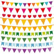 Colorful vector bunting flags set