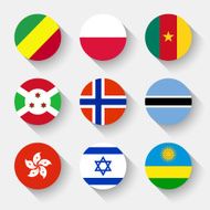 Flags of the world round buttons N7