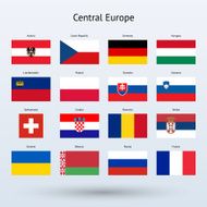 Rendered flags of Central Europe countries