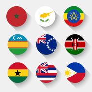 Flags of the world round buttons N8