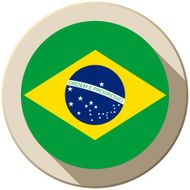 Brazil Flag Button Icon Modern