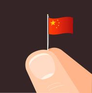 Alright my China? flag fingers illustration