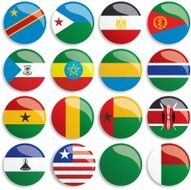Africa flags buttons N4