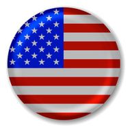 Stylish 3D Round USA Flag