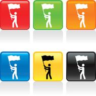 Man Carrying Flag Icon