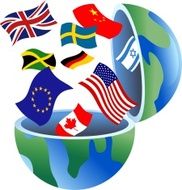 flag globe