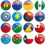 Australia and Oceania flags buttons N2