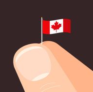 Canadian Flag giant finger illustration