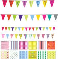 pendants or street style retro modern vintage bunting and patter N2