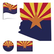 Arizon map & flag