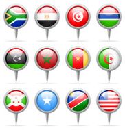 Round flag pins - Africa N4