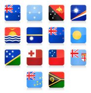 Square Flag Icon collection - Australia and Oceania