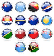 Round Chrome Flag Icon Collection - Australia and Oceania