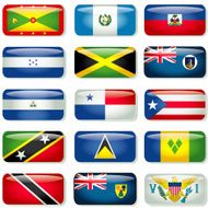 Central America &amp; Caribbean Rectangular Flags (B)