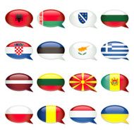 Eastern Europe Speech Bubble Flags