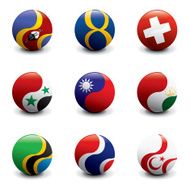 Group of Crystal Ball Flags N3