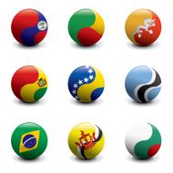 Group of Crystal Ball Flags N5
