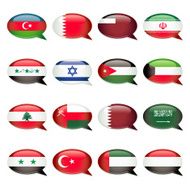 Western Asia Speech Bubble Flags