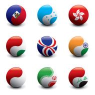 Group of Crystal Ball Flags N7