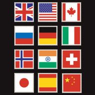 World Flag Postage Stamps