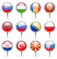 Round flag pins - Europe N3