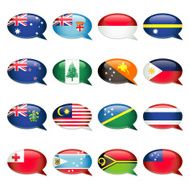 Australasia-Speech Bubble Flags