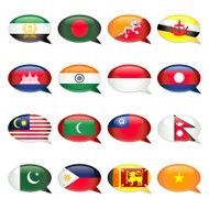 Southern Asia Speech Bubble Flags