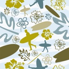 Summer Surfing seamless pattern