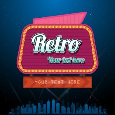 Retro motel sign with copyspace