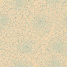 Beautiful seamless pattern with hand-drawn flowers in vintage colors N4