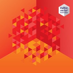 Abstract cube red design background