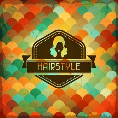 Hairdressing background in retro style N3