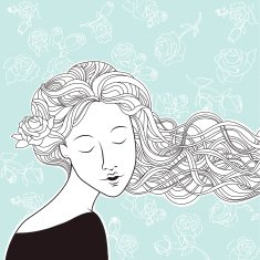 lady with roses in hair N2