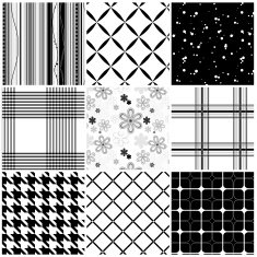 Collection of seamless black & white pattern N3