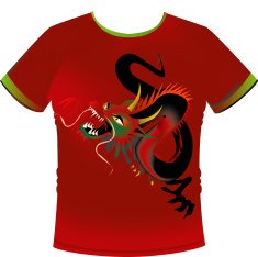T-shirt with dragon motif